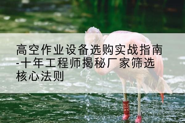 文县剪叉式升降机厂家-高空作业设备选购实战指南-十年工程师揭秘厂家筛选核心法则